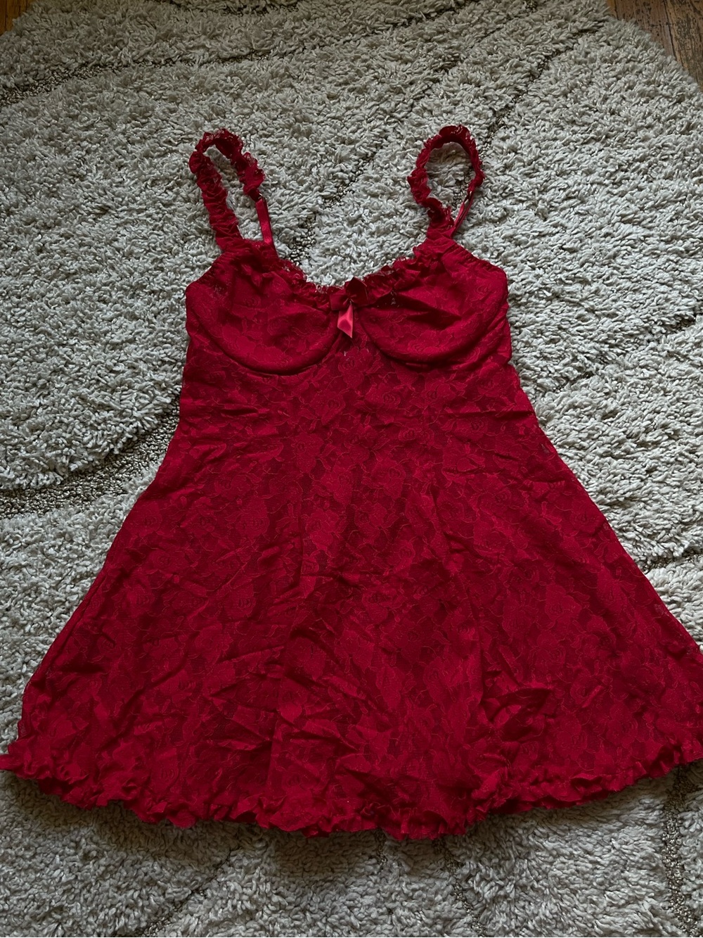 Vintage Seductivewear Red lace babydoll